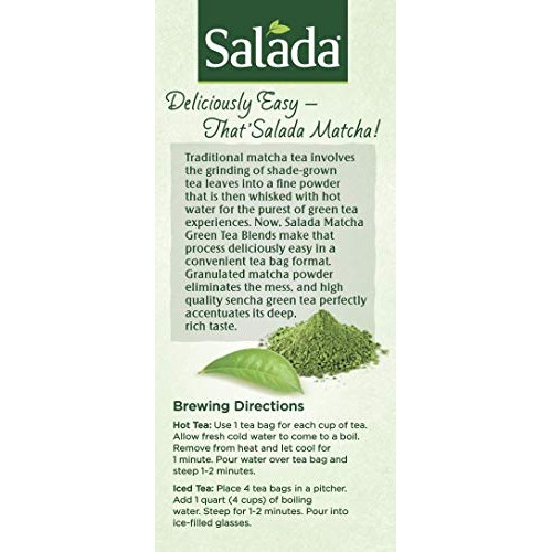 Salada Teas Matcha Green Tea, 6 Boxes Of 20 120 Tea Bags, Asia