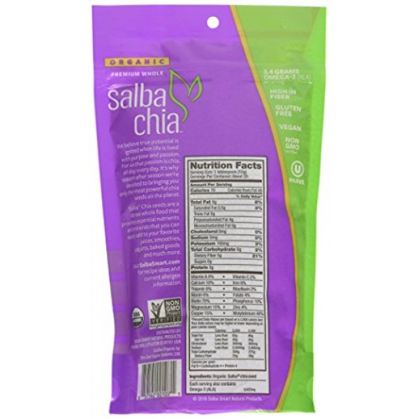 Salba Smart Chia Organic Whole Seed, 10.5 Ounce