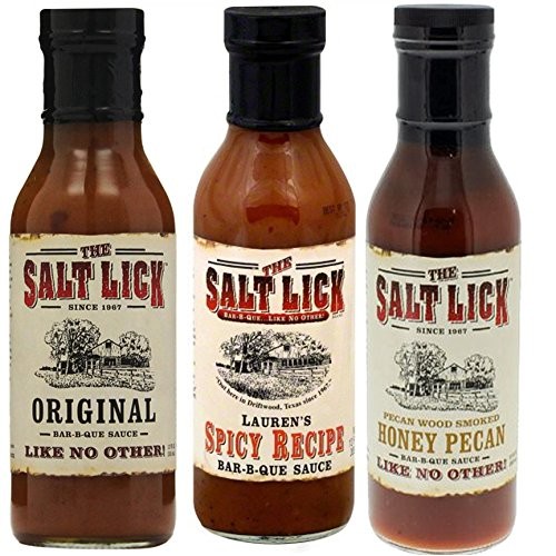 Salt Lick Bbq Sauce Assortment, One Each Of Original Bbq Sauce,