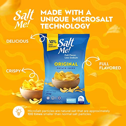 SaltMe! Original Better For You Potato Chips - 6ct 5oz Bags - 50...