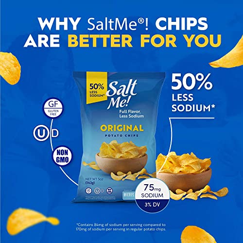SaltMe! Original Better For You Potato Chips - 6ct 5oz Bags - 50...
