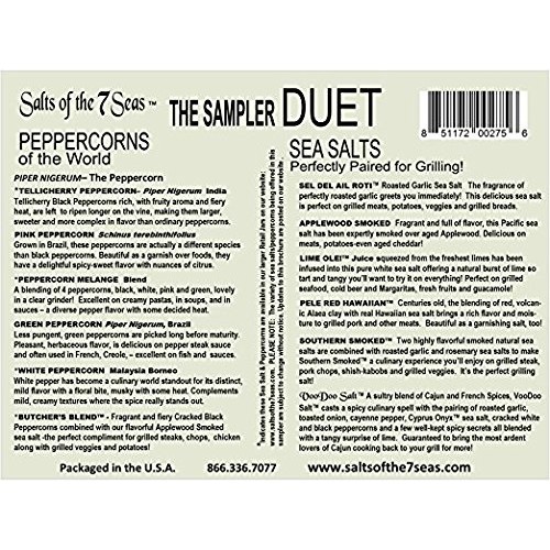 The Sampler Duet Sea Salts And Peppercorns Paired For Grilling