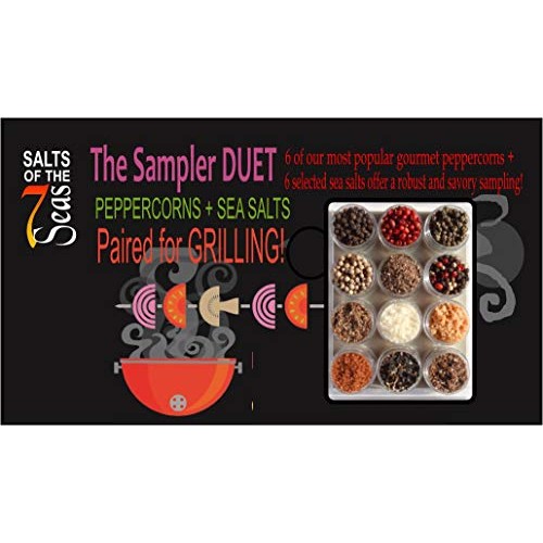 The Sampler Duet Sea Salts And Peppercorns Paired For Grilling