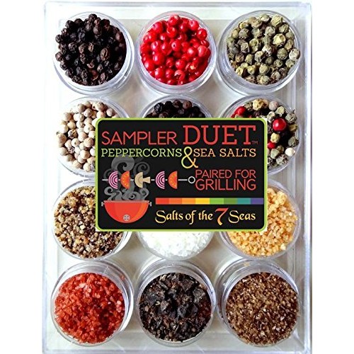 The Sampler Duet Sea Salts And Peppercorns Paired For Grilling