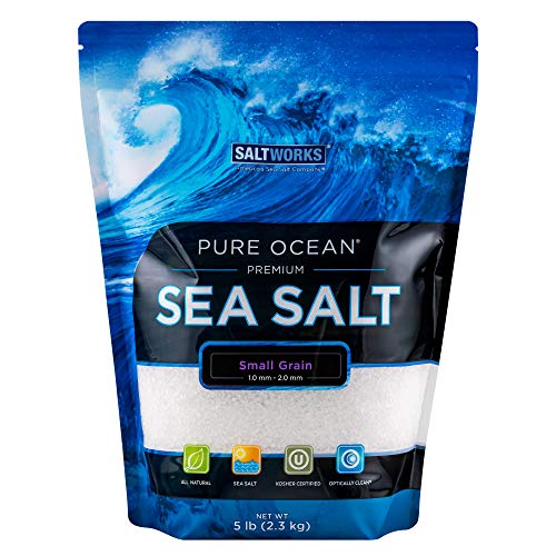 Saltworks Pure Ocean Sea Salt, Small Grain, 5 Pound Bulk Bag