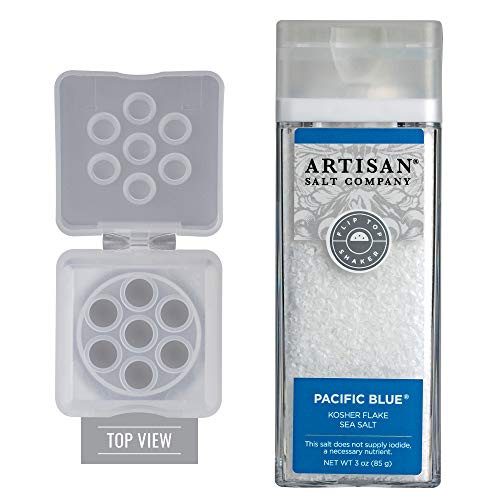 Saltworks Pacific Blue Kosher Flake Sea Salt, Artisan Shaker Jar