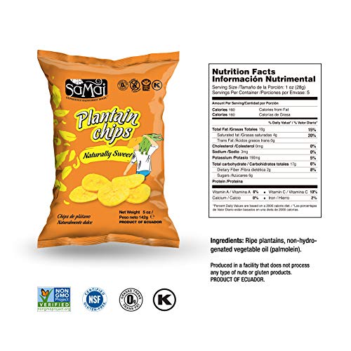 Gluten Free- Samai - Roasted Plantain Chips - All Natural, Hand