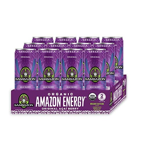Sambazon Amazon Energy Drink, Original Acai Berry, 12 Ounce Pac