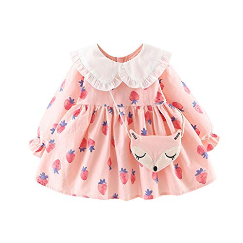 Sameno Kids Toddler Baby Girl Clothes Cute Strawberry Print Dres