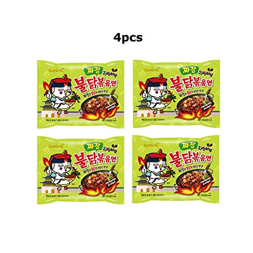 4Pcs Samyang Jjajang Buldak Spicy Black Bean Roasted Chicken Ram
