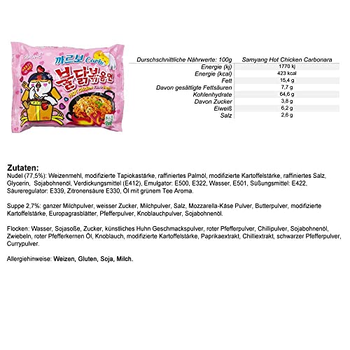 Samyang Carbo Buldak Nuclear Fire Fried Super Hot Spicy Noodle 5...