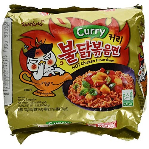 Samyang Hot Chicken Curry Flavor Ramen Halah 4.93 Oz 140G X5
