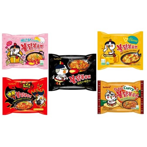 Variety Samyang Stir-fried Noodles mixed flavors