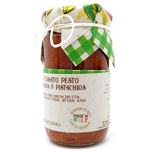 Authentic Italian Sun Dried Tomato Pesto with Almonds and Pistac...