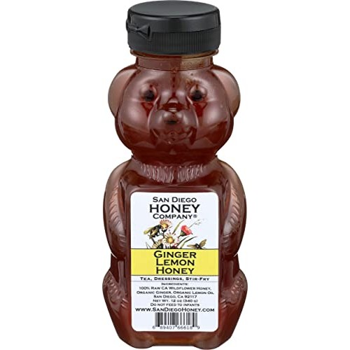 San Diego Honey Company Ginger Lemon Honey Bear, 12 Oz
