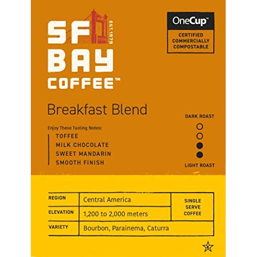 Sf Bay Coffee Breakfast Blend 80 Ct Medium Roast Compostable Cof