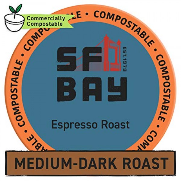 Sf Bay Coffee Espresso Roast 36 Ct Dark Roast Compostable Coffee