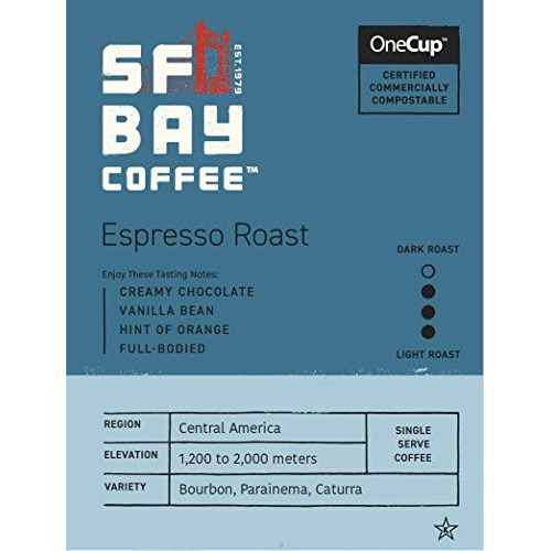 Sf Bay Coffee Espresso Roast 36 Ct Dark Roast Compostable Coffee