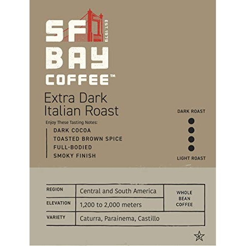 Sf Bay Coffee Extra Dark Italian Blend Whole Bean 2Lb 32 Ounce