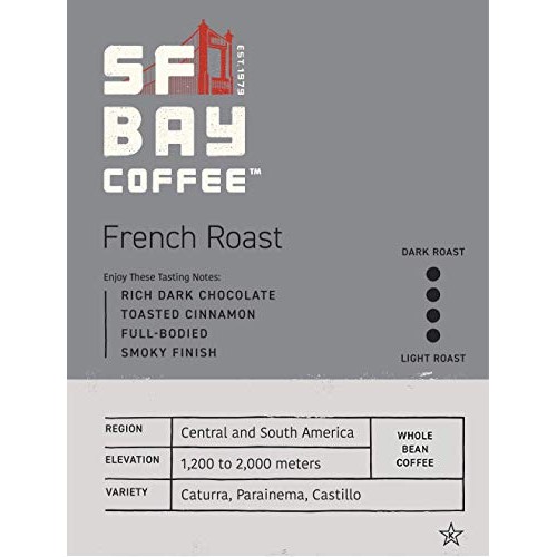 Sf Bay Coffee French Roast Whole Bean 2Lb 32 Ounce Dark Roast