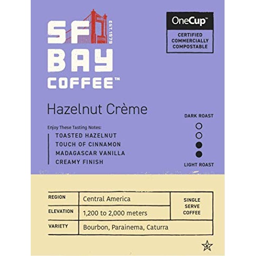 Sf Bay Coffee Hazelnut Crème 120 Ct Flavored Medium Roast Compos