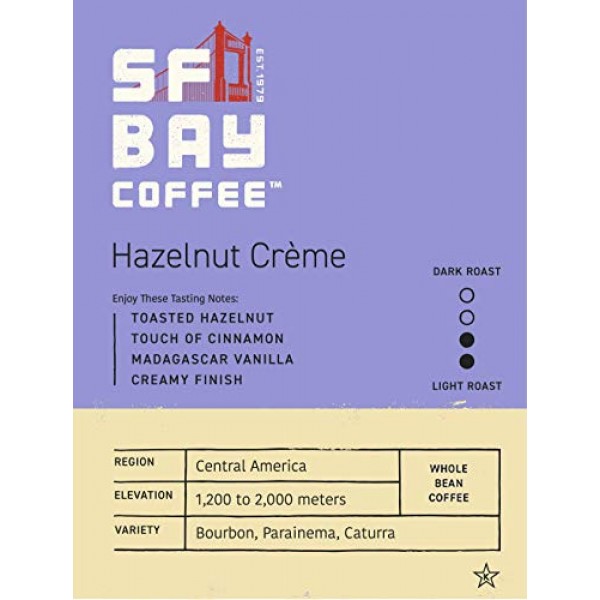 Sf Bay Coffee Hazelnut Crème Whole Bean 2Lb 32 Ounce Flavored