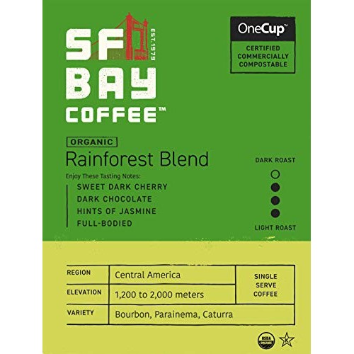 Sf Bay Coffee Onecup Organic Rainforest Blend 80 Ct Medium Roast Sf Bay Coffee Onecup Organic Rainforest Blend 80 Ct Medium Roast