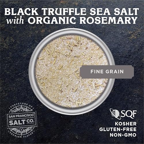 Italian Black Truffle Salt Organic Rosemary 5 oz. Resealable Pou...