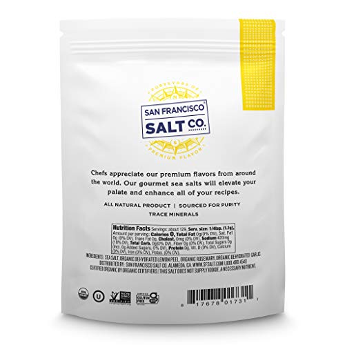 Organic Lemon Rosemary Sea Salt 5 Oz. Pouch By San Francisco Sal