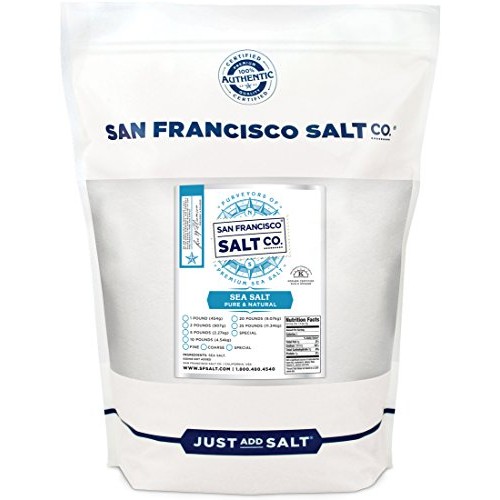 Pacific Ocean Gourmet Sea Salt - 5 Lbs. Bulk Fine Grain By San F