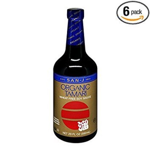 San J Organic Gluten Free Whole Soybean Tamari, 20 Ounce - 6 Per