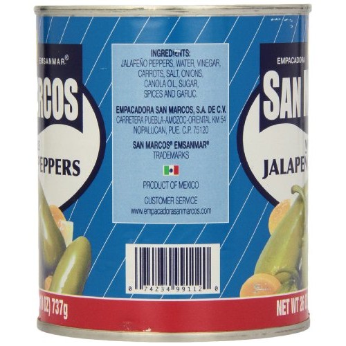 San Marcos Whole Jalapeno Peppers, 26 Oz