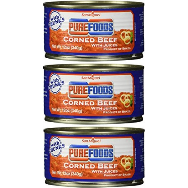 San Miguel Purefoods Corned Beef With Chunks 3 Cans X 340G Orig