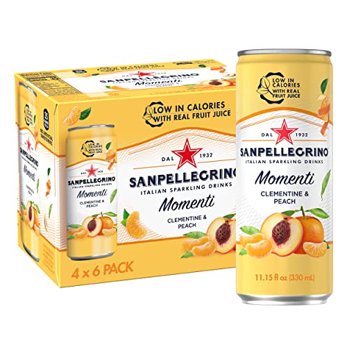 San Pellegrino Momenti Clementine &Amp; Peach Cans, 11.15 Fl Oz 24