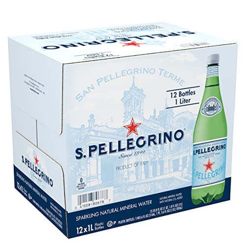 S.Pellegrino Sparkling Natural Mineral Water, 33.8 Fl Oz. 12 Pack