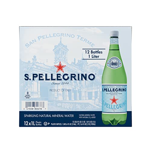 S.Pellegrino Sparkling Natural Mineral Water, 33.8 Fl Oz. 12 Pack