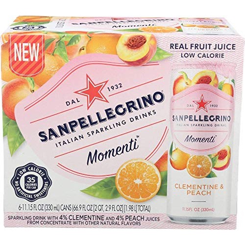 San Pellegrino, Momenti Sparkling Drink Clementine Peach, 11.15