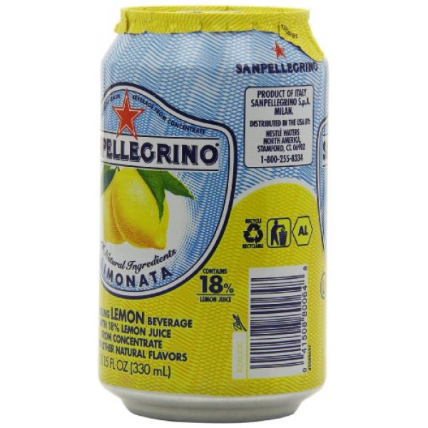 San Pellegrino Sparkling Beverage, Lemon, Orange Variety, 11.15