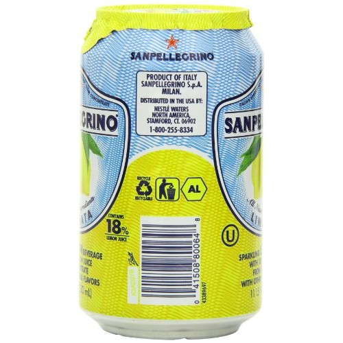 San Pellegrino Sparkling Beverage, Limonata Lemon, 11.15 Fl Oz