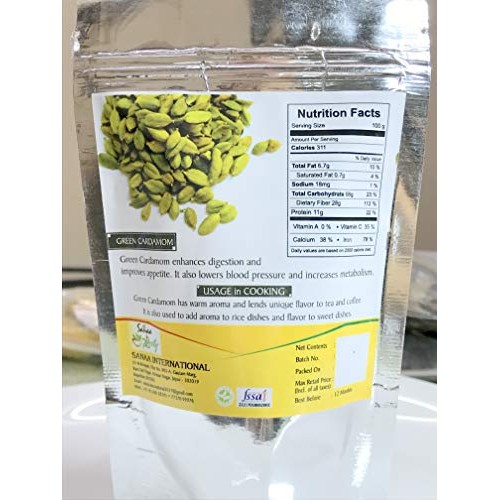 Green Cardamom Pods , Elettaria Cardamom 7-8 Mm Pods - Certified