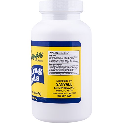 Sanar Naturals Baking Soda 8 Ounce - Bicarbonato De Sodio, Antac