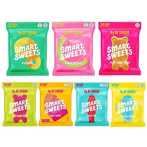 Smart Sweets Variety Pack All 7 Flavors, Sourmelon Bites, Peach