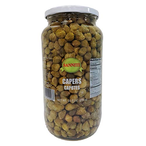 Sanniti Spanish Capers Capotes In Vinegar And Salt Brine - 33.5 Oz