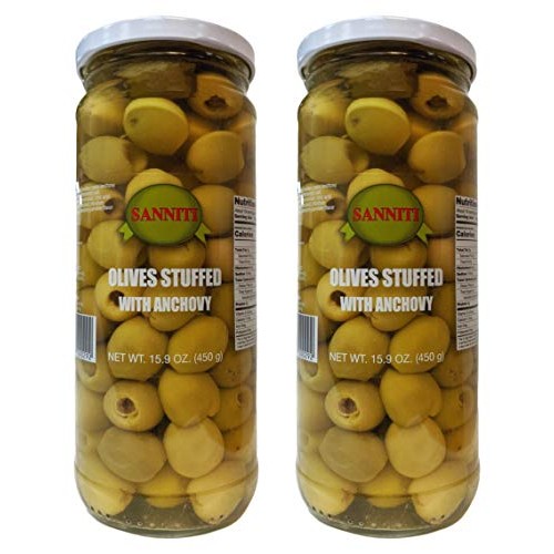 Sanniti Olives Stuffed With Anchovies, 15.9 Oz Pack Of 2