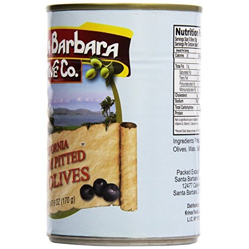Santa Barbara Olive Company, Medium Pitted Ripe Olives, 6 Oz