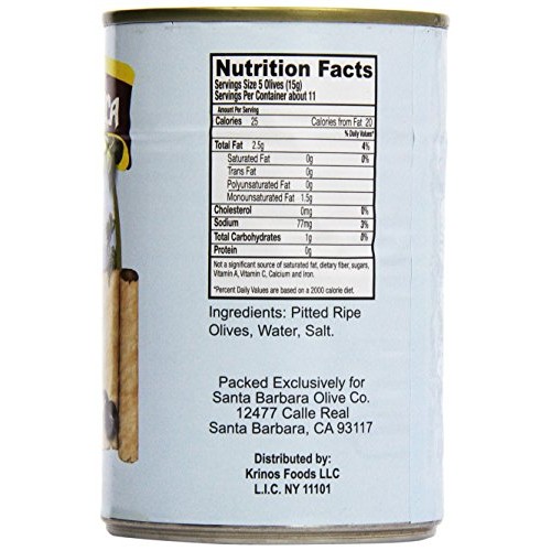 Santa Barbara Olive Company, Medium Pitted Ripe Olives, 6 Oz