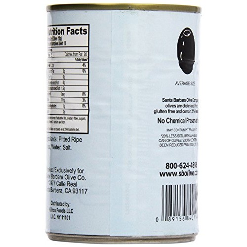 Santa Barbara Olive Company, Medium Pitted Ripe Olives, 6 Oz