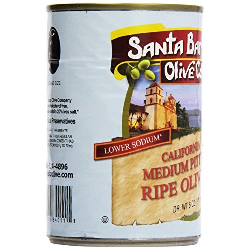Santa Barbara Olive Company, Medium Pitted Ripe Olives, 6 Oz