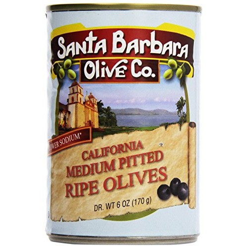 Santa Barbara Olive Company, Medium Pitted Ripe Olives, 6 Oz