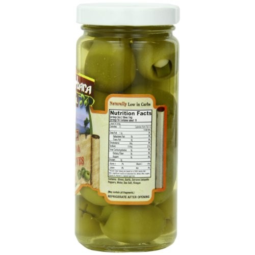 Santa Barbara Olive Stuffed Olives, Jalapeno And Garlic, 5 Ounce